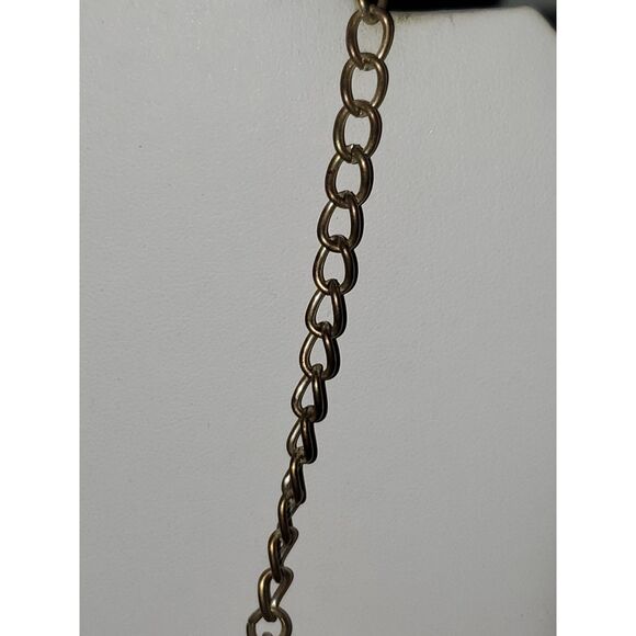 A New York Women's Statement Necklace Faceted Red Cabachons Bronze Tone Chain - Picture 2 of 10